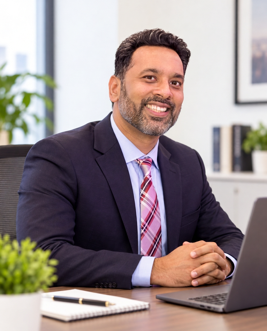 A LeadOne advisor at his desk, ready to help clients